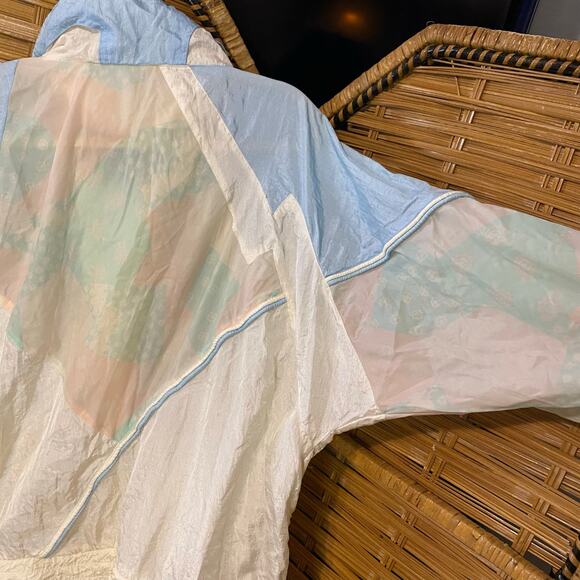 Vintage Otello Pelle 80s Pastel Lightning Windbreaker Jacket Size L Hong Kong - Picture 13 of 13